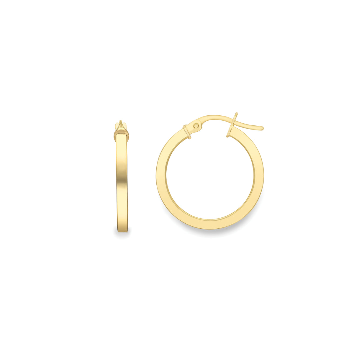 9ct Yellow Gold Square Tube Hoops