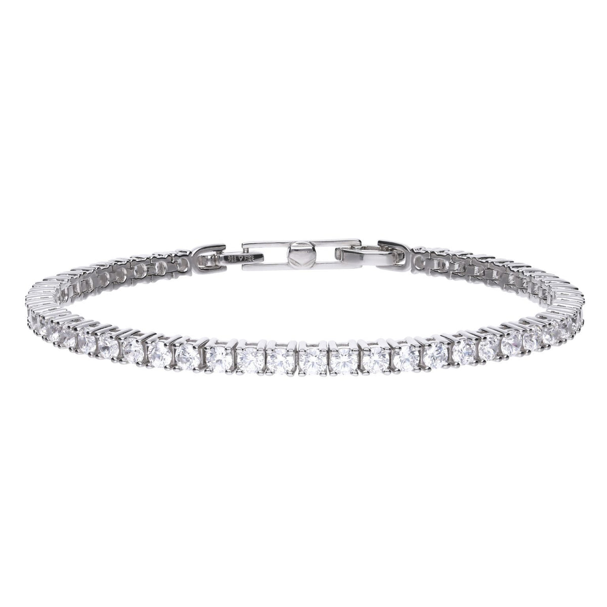 Diamonfire Silver Triple Plated Cubic Zirconia Line Bracelet