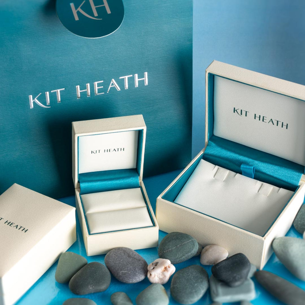 Kit Heath Sterling Silver Coast Pebble Glisten Pave Cubic Zirconia Stud Drop Earrings