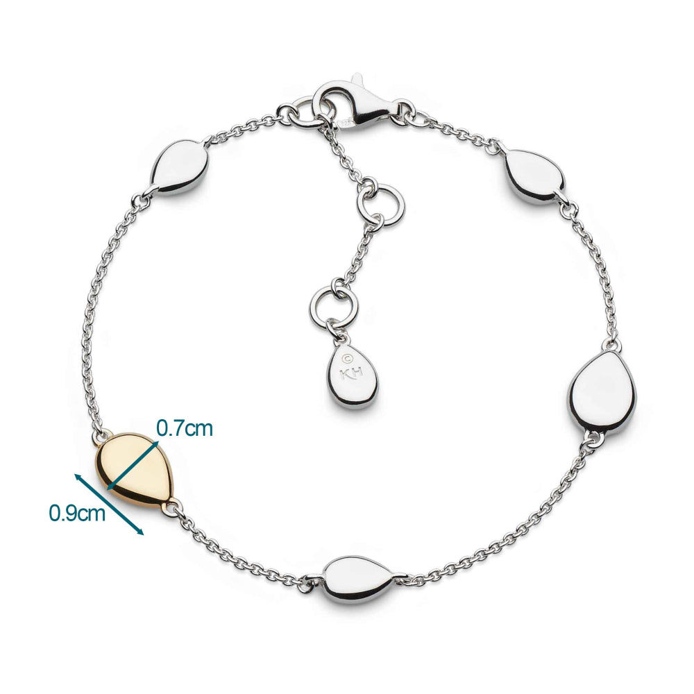 Kit Heath Sterling Silver Gold Plated Coast Pebble Bracelet