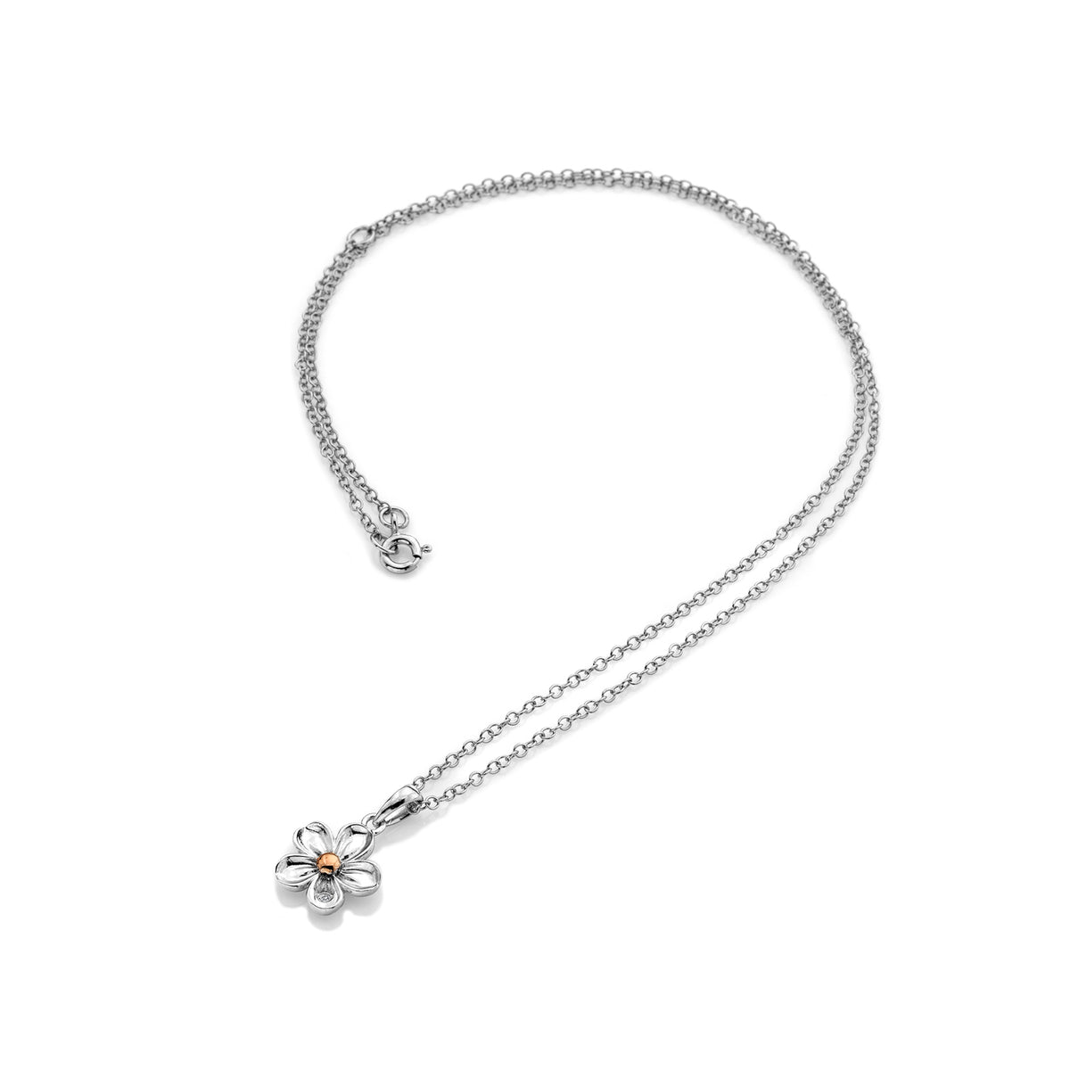 Hot Diamonds Sterling Silver Forget Me Not Pendant & Chain