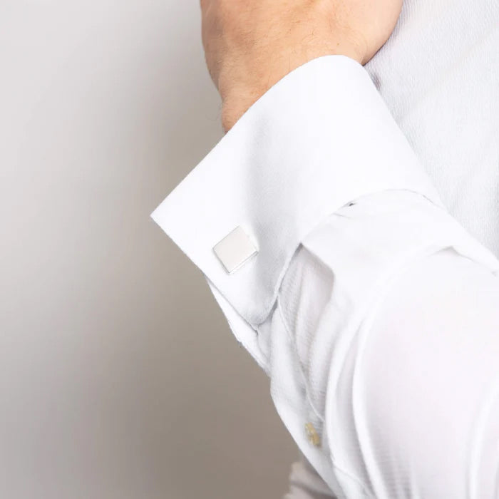 Sterling Silver Solid Square Cufflinks - Engravable