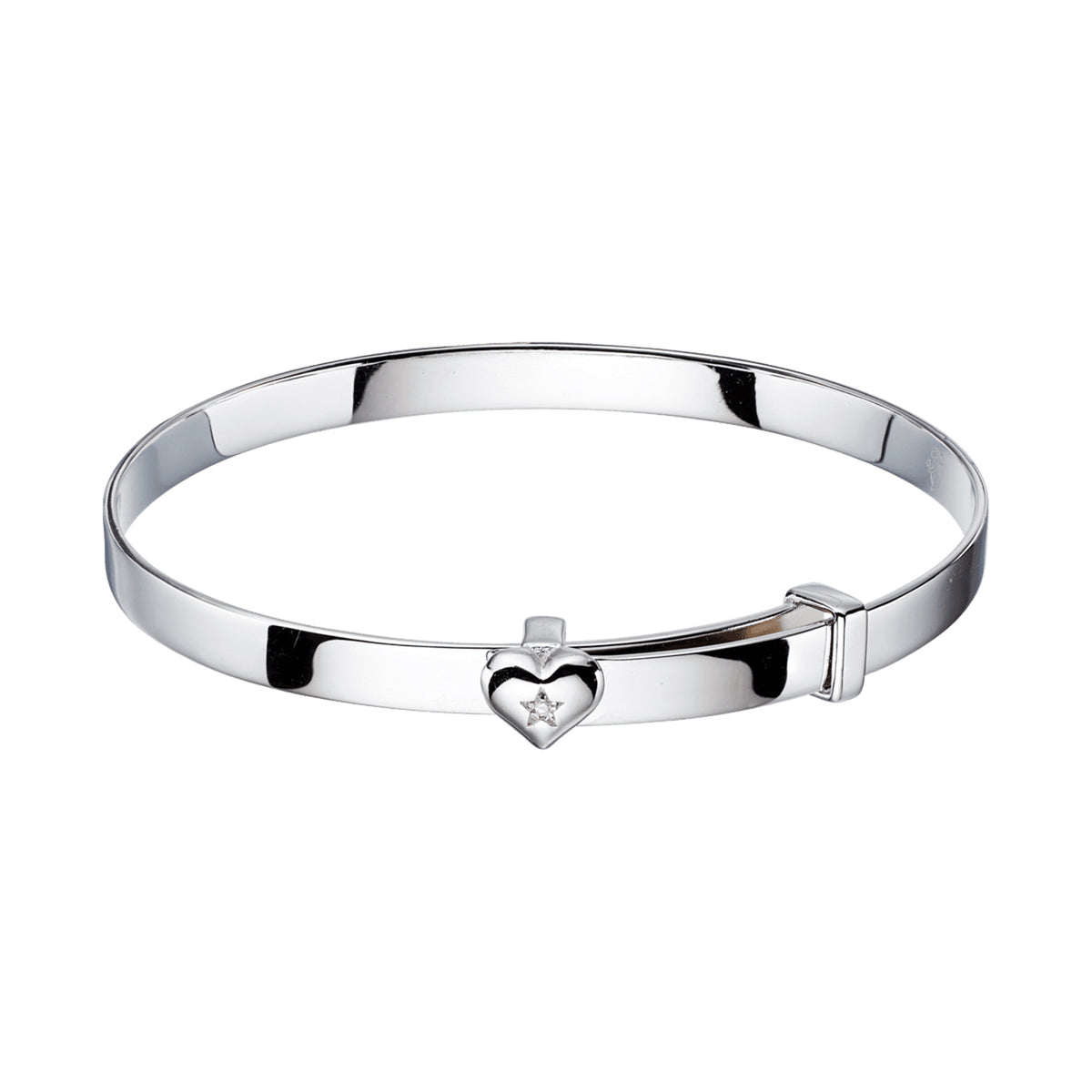 Little Star Gisele Diamond Heart Baby Bangle
