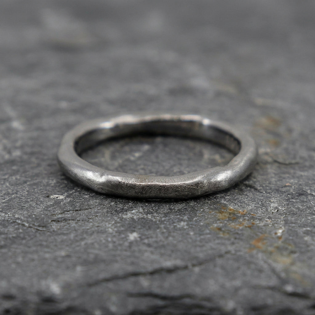 Pre-Owned 18ct White Gold Band Ring - 'Handmade Textured/Matt'
