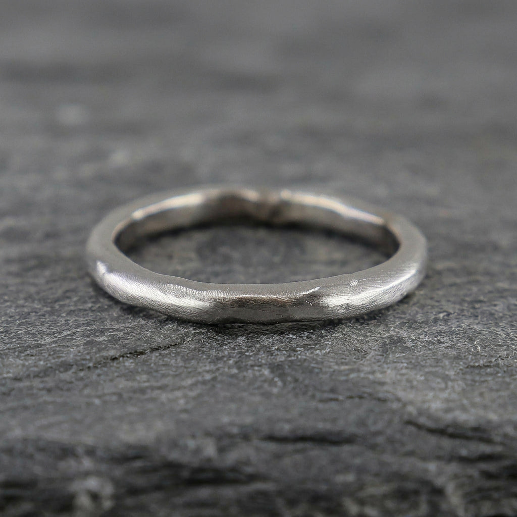 Pre-Owned 18ct White Gold Band Ring - 'Handmade Textured/Matt'