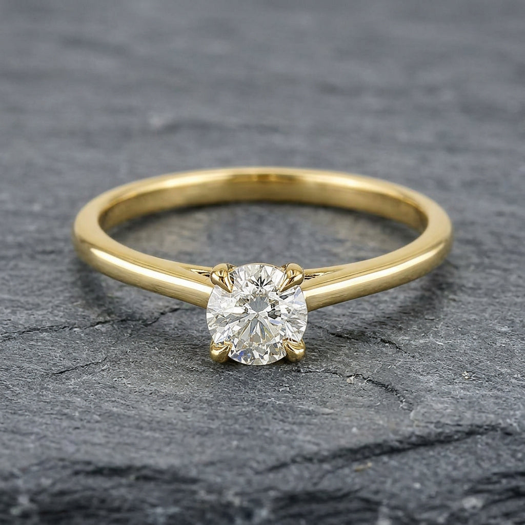 Pre-Owned 9ct Gold 0.52ct Round Brilliant Cut Diamond Solitaire Ring