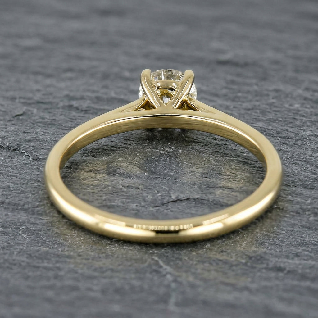 Pre-Owned 9ct Gold 0.52ct Round Brilliant Cut Diamond Solitaire Ring