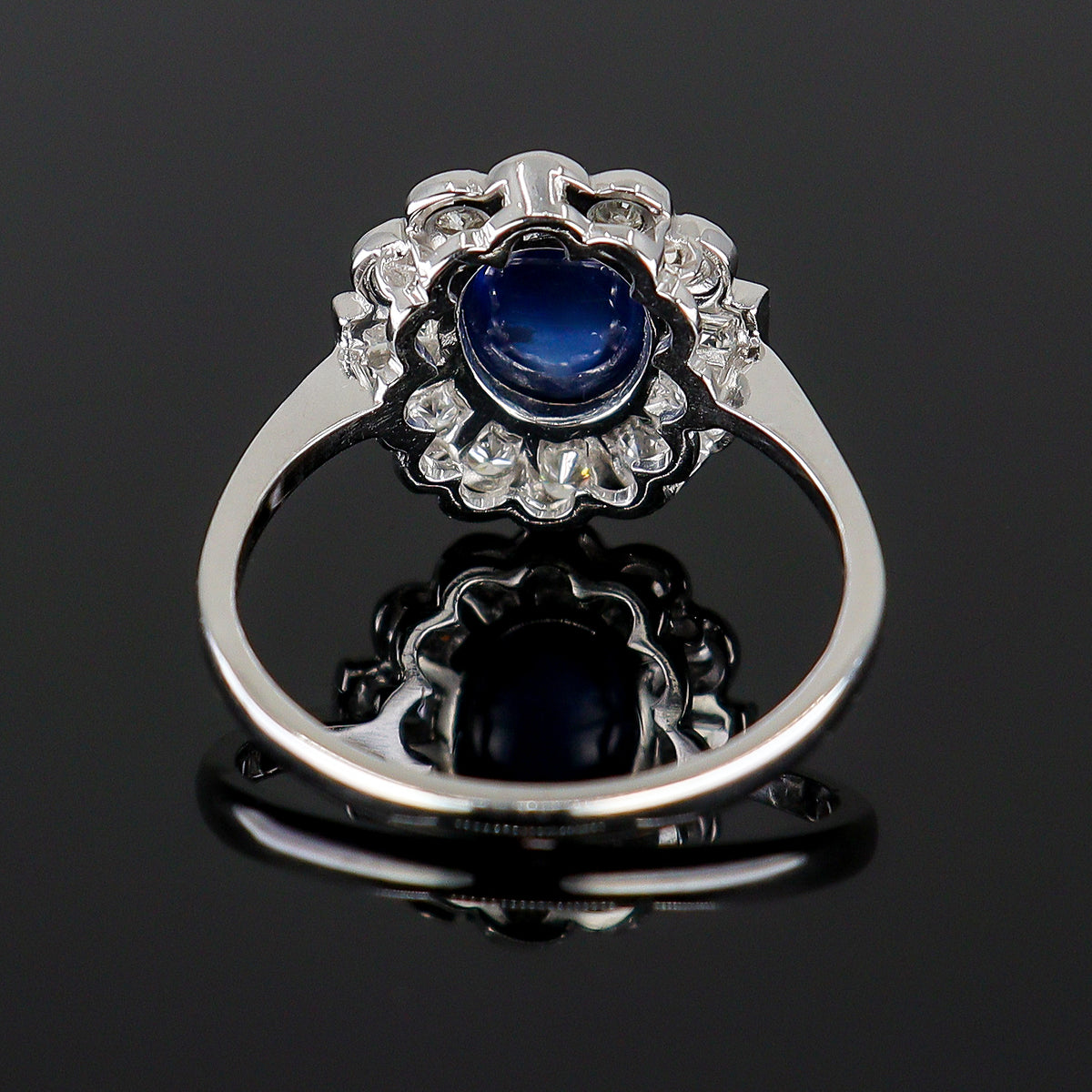 Pre-Owned 18ct White Gold Sapphire & Diamond Cluster Ring