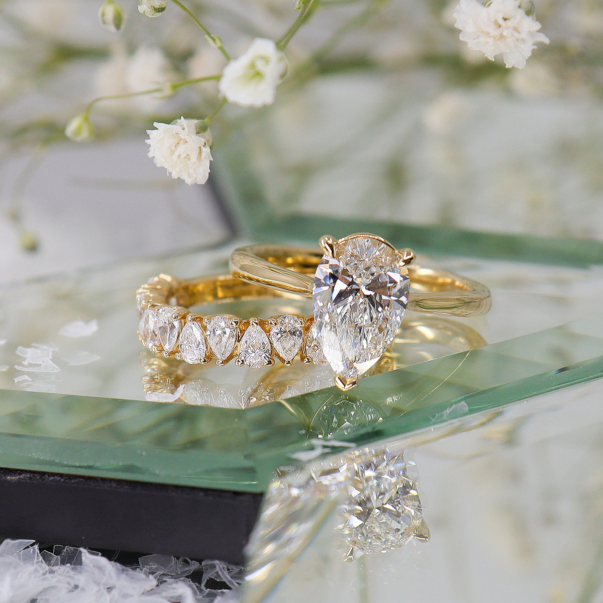 18ct Yellow Gold 2.05ct Lab Grown Diamond Pear Shaped Solitaire Ring With Report Card