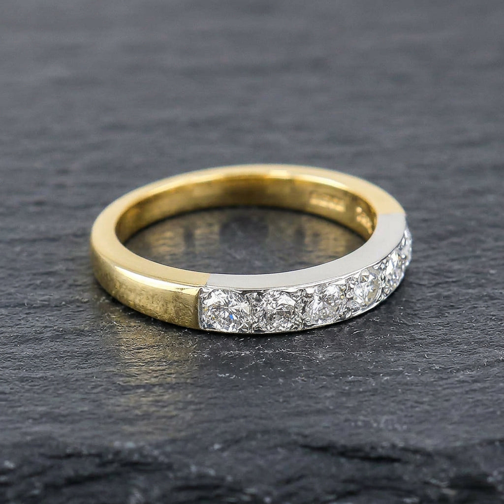 Pre-Owned 18ct Yellow Gold Ap. 0.50ct TDW Diamond Grain Set Half Eternity Ring