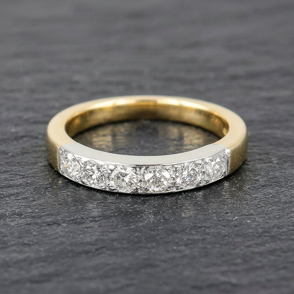 Pre-Owned 18ct Yellow Gold Ap. 0.50ct TDW Diamond Grain Set Half Eternity Ring
