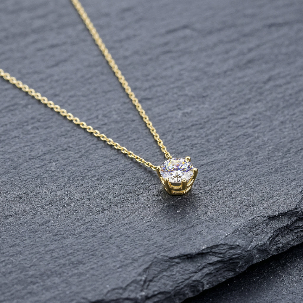 Pre-Owned 18ct Yellow Gold 1.03ct Diamond Certificated Necklace