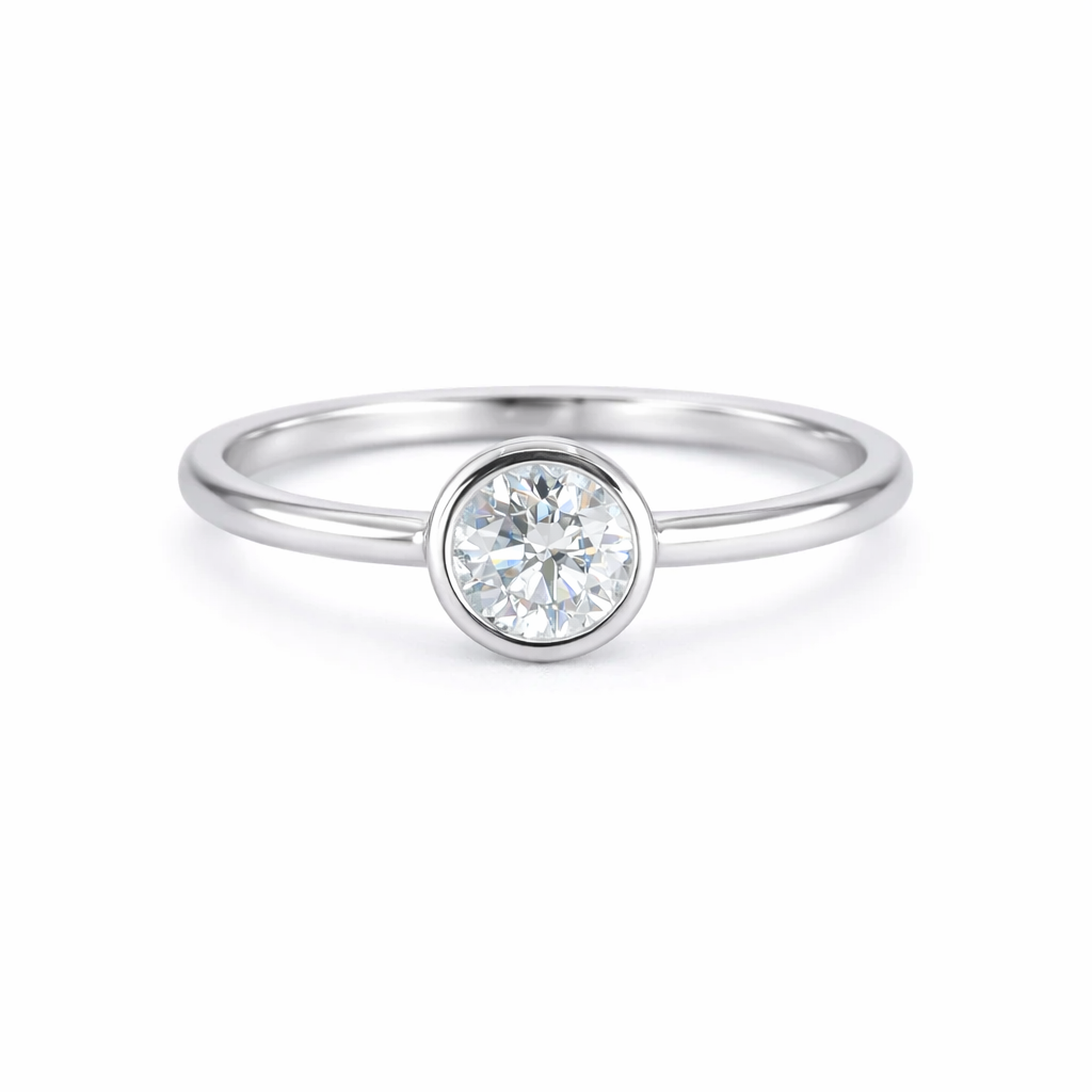 9ct White Gold 1.00ct Lab Grown Certificated Diamond Solitaire Ring