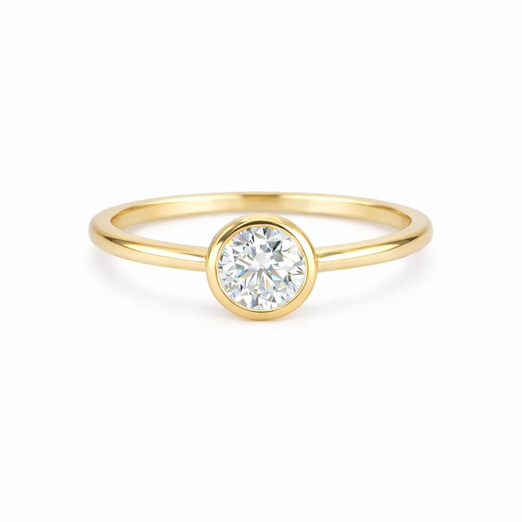 9ct Yellow Gold 1.00ct Lab Grown Certificated Diamond Solitaire Ring