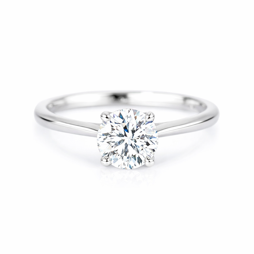 9ct White Gold 1.00ct Lab Grown Certificated Diamond Solitaire Ring