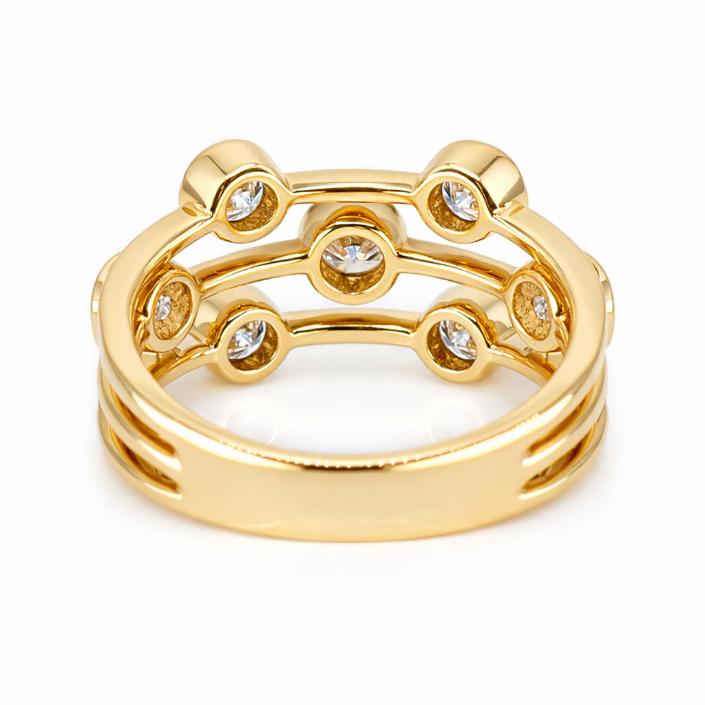 18ct Yellow Gold 1.06ct Lab Grown Diamond Scatter Ring With Report Card