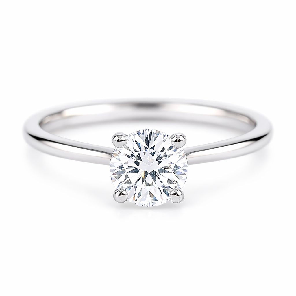 Platinum 0.74ct Lab Grown Round Brilliant Cut Diamond Solitaire Ring
