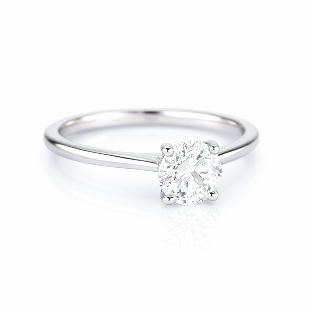 Platinum 0.74ct Lab Grown Round Brilliant Cut Diamond Solitaire Ring