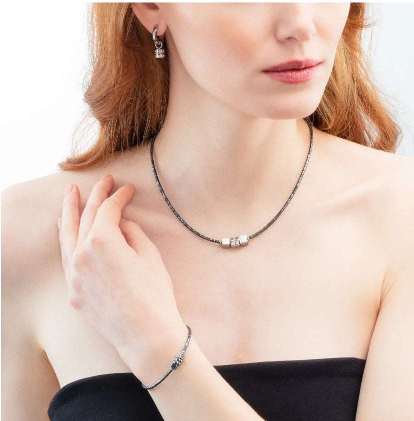 Coeur De Lion Cube Trio Silver Bracelet