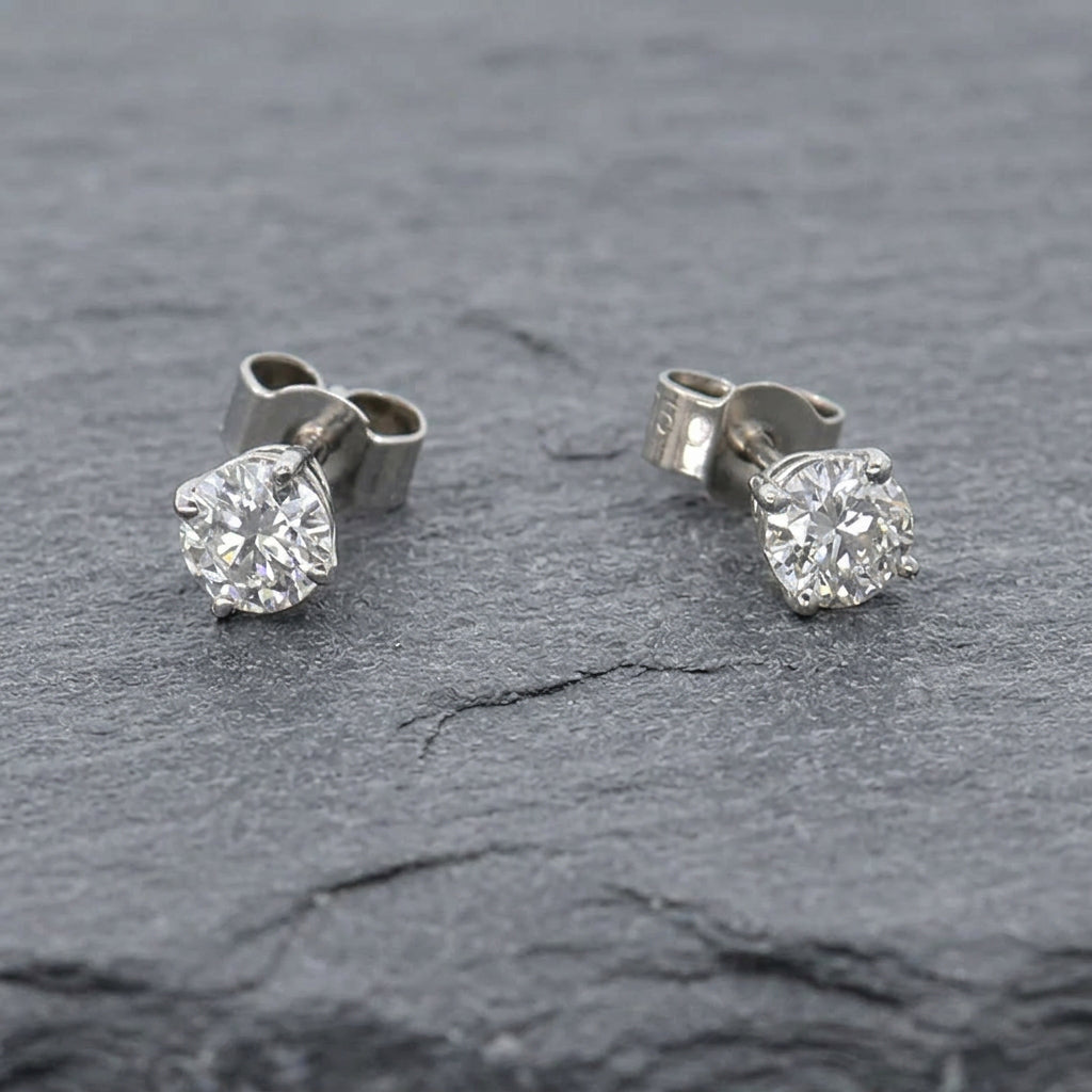 Pre-Owned 18ct White Gold Diamond Solitaire Studs
