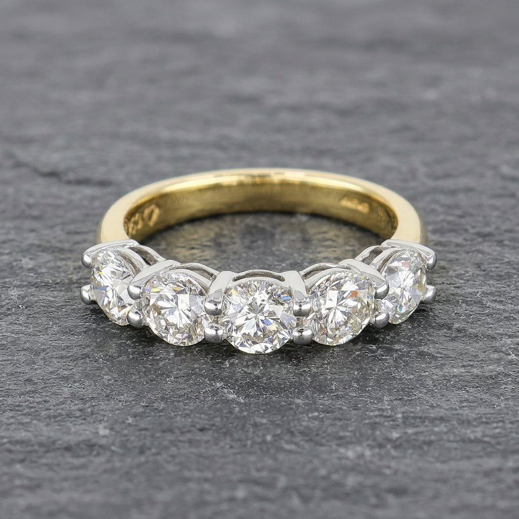 Pre-Owned 18ct Gold &  Diamond Five Stone Ring