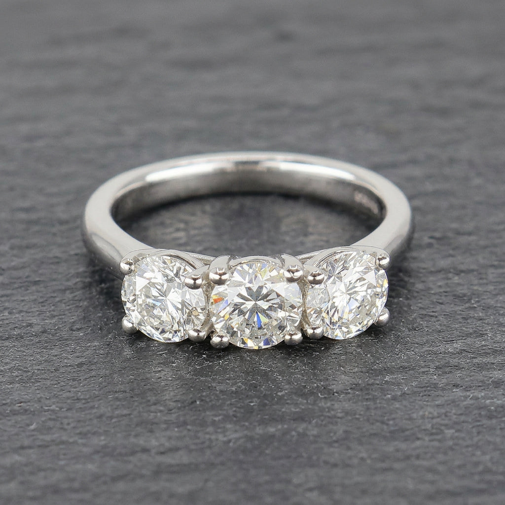Pre-Owned Platinum & Diamond Three Stone Ring