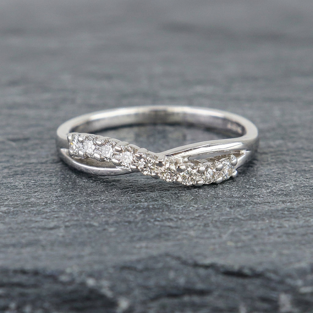 Pre-Owned 9ct White Gold Diamond Half Eternity Ring