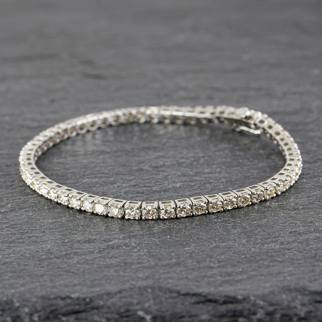 Pre-Owned 9ct White Gold 4.00ct Diamond Line Bracelet