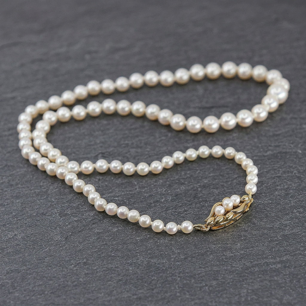 Pre-Owned 9ct Yellow Gold Cultured Pearl Necklace