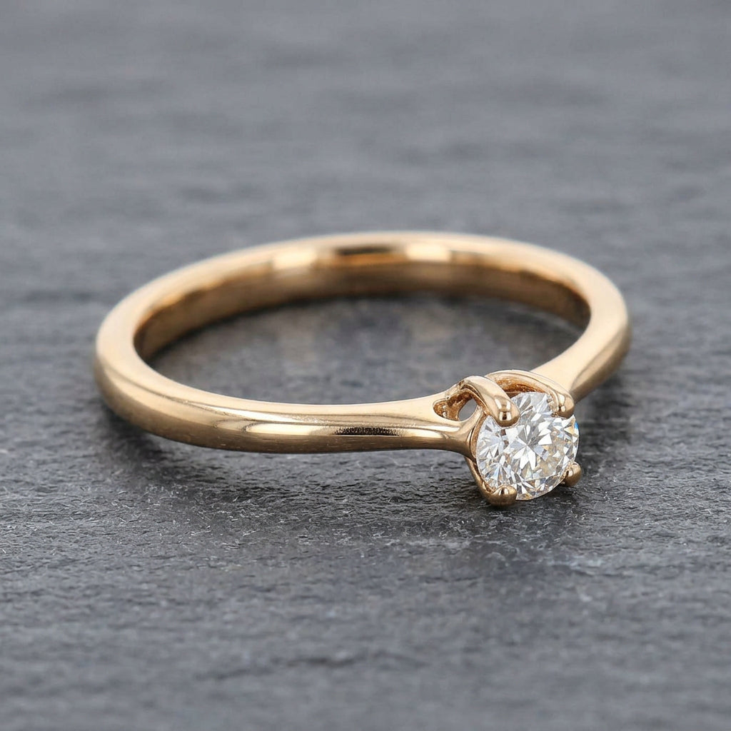 Pre-Owned 18ct Rose Gold Old Cut Diamond Ap. 0.31ct Solitaire Ring