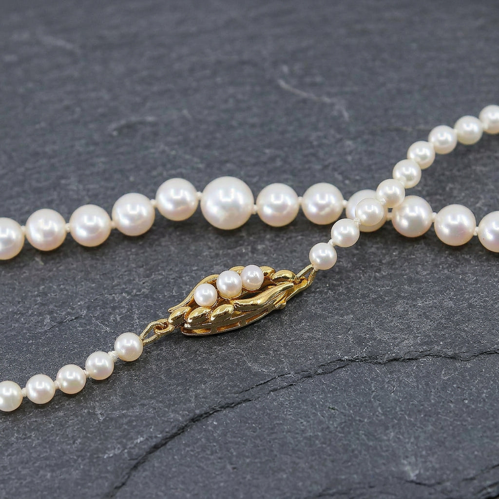 Pre-Owned 9ct Yellow Gold Cultured Pearl Necklace