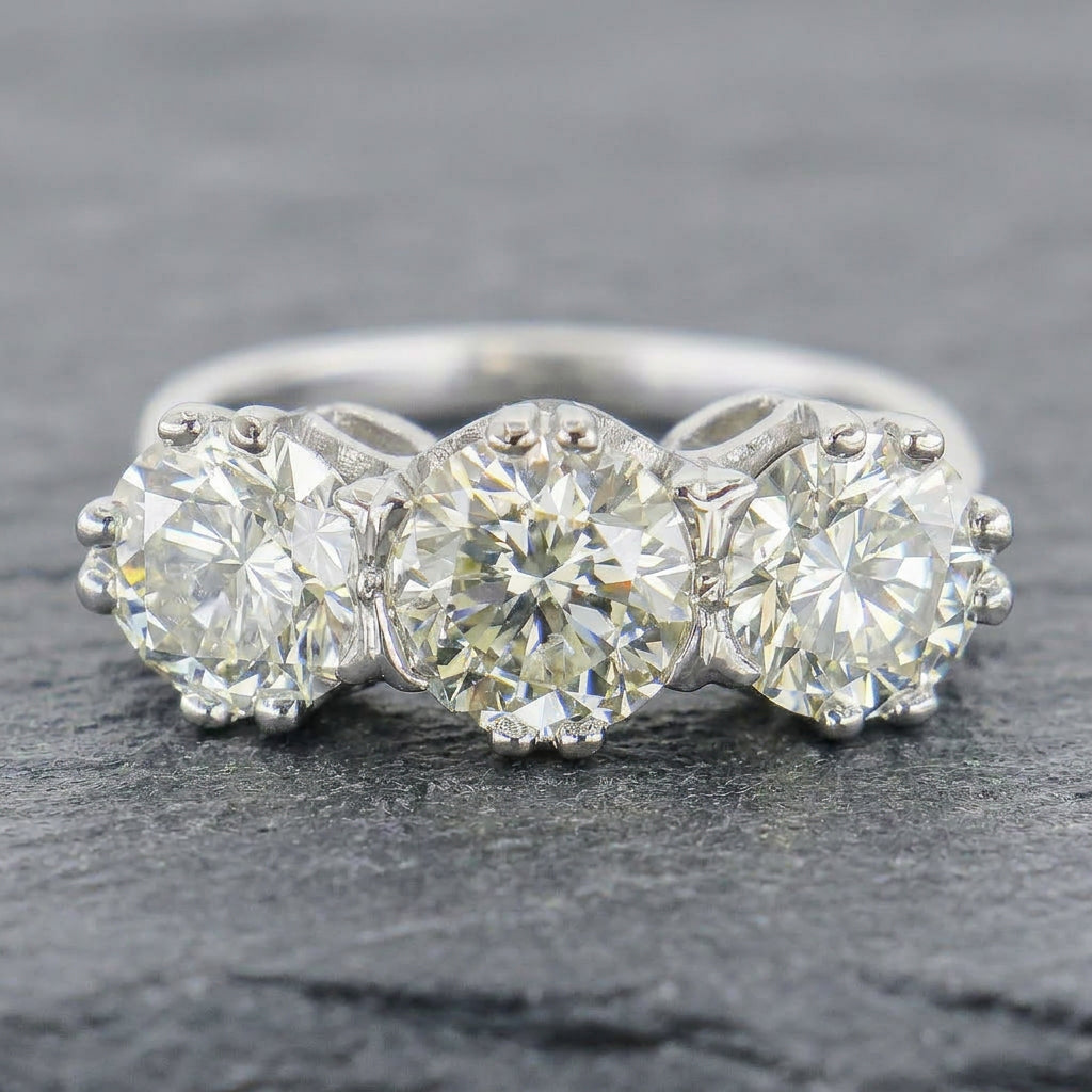 Pre-Owned 18ct White Gold Diamond Trilogy Ring