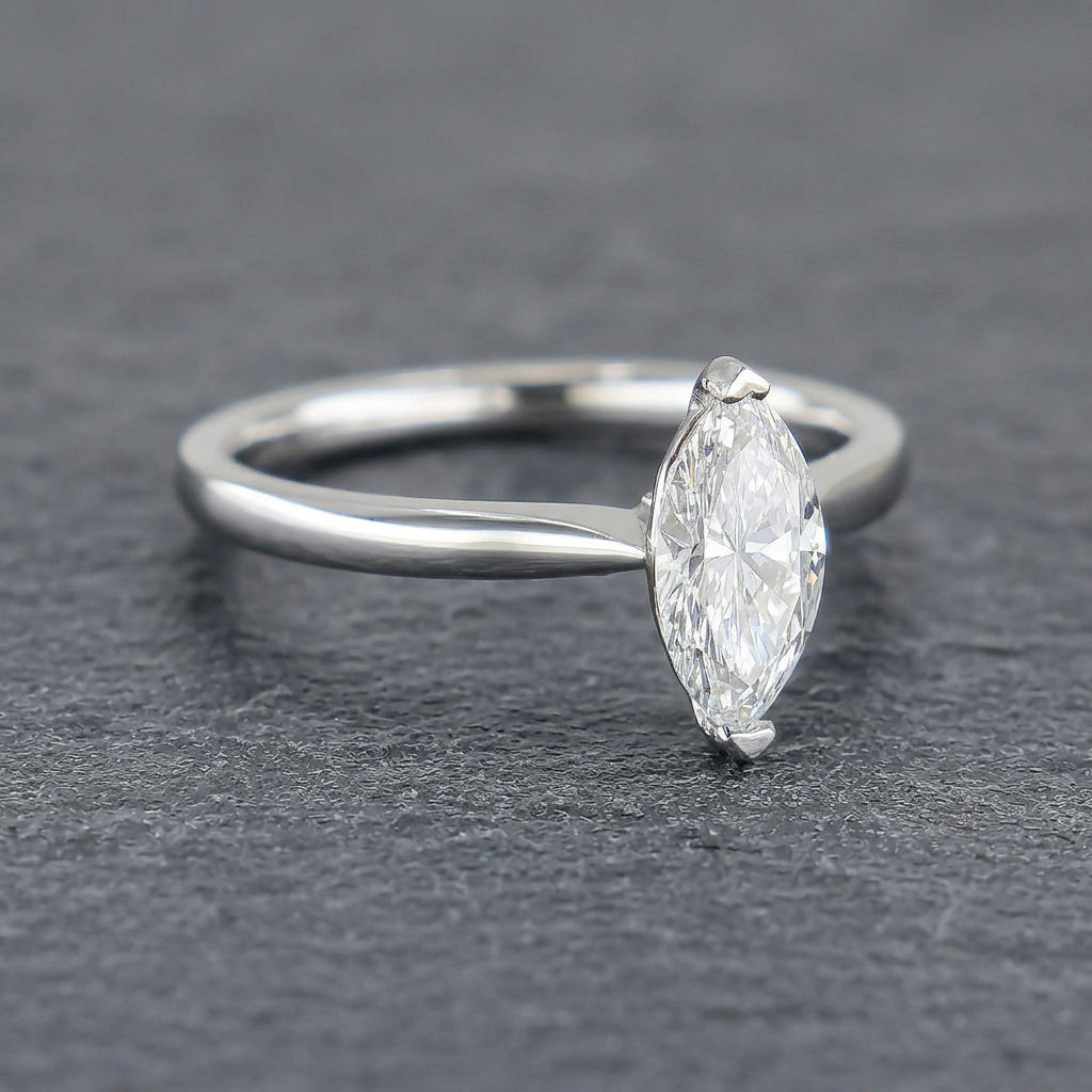 Pre-Owned Platinum Marquise Diamond Solitaire Ring