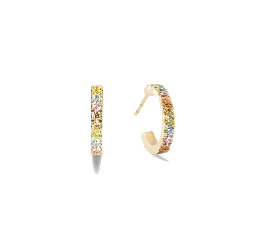 Coeur De Lion Eternal Love Creole Multi Cubic Zirconia Hoop Earrings