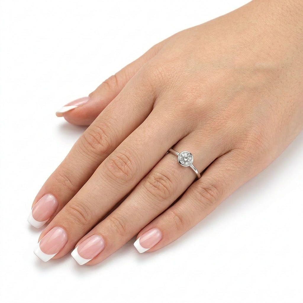 9ct White Gold 1.00ct Lab Grown Certificated Diamond Solitaire Ring