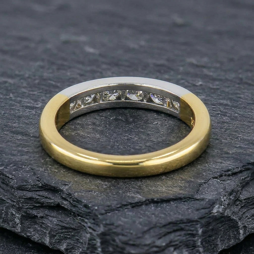 Pre-Owned 18ct Yellow Gold Ap. 0.50ct TDW Diamond Grain Set Half Eternity Ring
