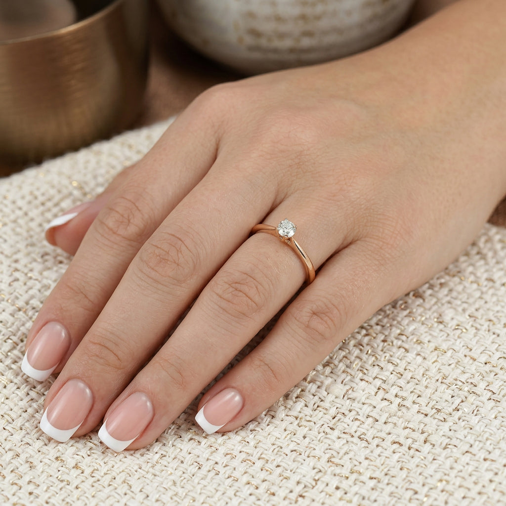 Pre-Owned 18ct Rose Gold Old Cut Diamond Ap. 0.31ct Solitaire Ring